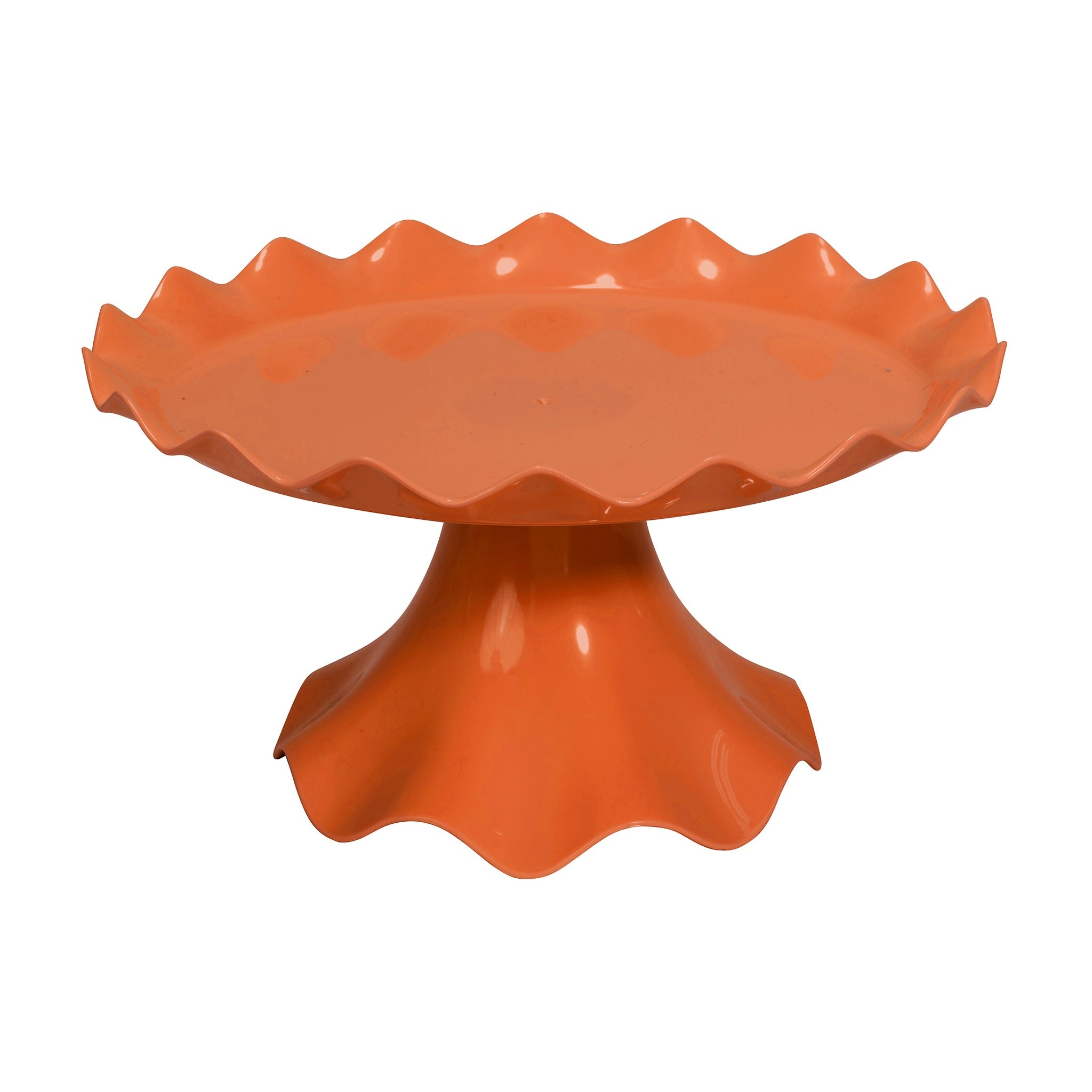 Plastic Ruffle Edge Treat Stand-Orange